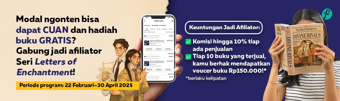 Modal ngonten bisa dapat CUAN dan hadiah buku GRATIS? Gabung jadi afiliator Seri Letters of Enchanment!